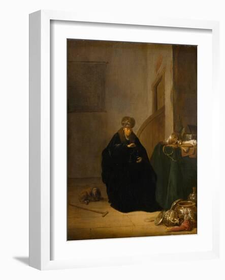 The Gold Weigher, c.1635-1640-Willem de Poorter-Framed Giclee Print