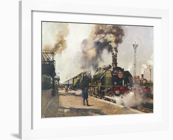 The Golden Arrow (La Fleche d'Or)-Terence Cuneo-Framed Premium Giclee Print