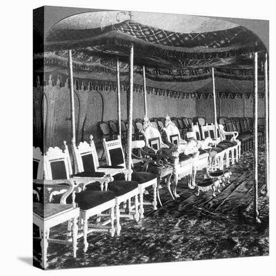 The Golden Canopy in the Durbar Tent of the Maharaja of Kashmir, Delhi, India, 1903-Underwood & Underwood-Stretched Canvas