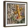 The Golden Cross Being Placed on the Top of St Paul's Cathedral-Peter Jackson-Framed Premium Giclee Print