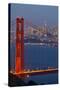 The Golden Gate Bridge and San Francisco Skyline at Night-Miles-Stretched Canvas