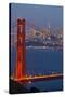 The Golden Gate Bridge and San Francisco Skyline at Night-Miles-Stretched Canvas