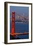 The Golden Gate Bridge and San Francisco Skyline at Night-Miles-Framed Premium Photographic Print