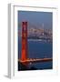 The Golden Gate Bridge and San Francisco Skyline at Night-Miles-Framed Premium Photographic Print