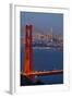 The Golden Gate Bridge and San Francisco Skyline at Night-Miles-Framed Photographic Print