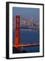 The Golden Gate Bridge and San Francisco Skyline at Night-Miles-Framed Photographic Print