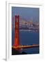 The Golden Gate Bridge and San Francisco Skyline at Night-Miles-Framed Photographic Print