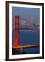 The Golden Gate Bridge and San Francisco Skyline at Night-Miles-Framed Photographic Print