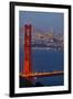 The Golden Gate Bridge and San Francisco Skyline at Night-Miles-Framed Photographic Print