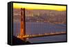 The Golden Gate Bridge and San Francisco Skyline at Sunrise-Miles-Framed Stretched Canvas