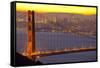 The Golden Gate Bridge and San Francisco Skyline at Sunrise-Miles-Framed Stretched Canvas