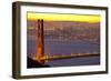 The Golden Gate Bridge and San Francisco Skyline at Sunrise-Miles-Framed Photographic Print