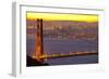 The Golden Gate Bridge and San Francisco Skyline at Sunrise-Miles-Framed Photographic Print