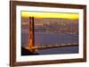 The Golden Gate Bridge and San Francisco Skyline at Sunrise-Miles-Framed Photographic Print