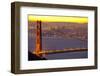 The Golden Gate Bridge and San Francisco Skyline at Sunrise-Miles-Framed Photographic Print