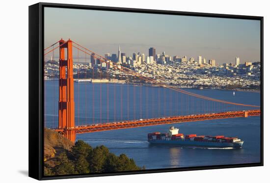 The Golden Gate Bridge and Sand Francisco Skyline-Miles-Framed Stretched Canvas