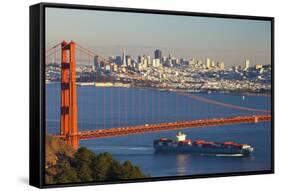 The Golden Gate Bridge and Sand Francisco Skyline-Miles-Framed Stretched Canvas