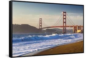 The Golden Gate Bridge from Baker Beach, San Francisco, California-Chuck Haney-Framed Stretched Canvas