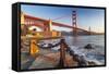 The Golden Gate Bridge from Fort Point, San Francisco, California, USA-Chuck Haney-Framed Stretched Canvas