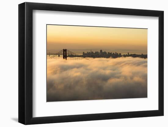 The Golden Gate Bridge in the Fog, California, San Francisco-Marco Isler-Framed Photographic Print
