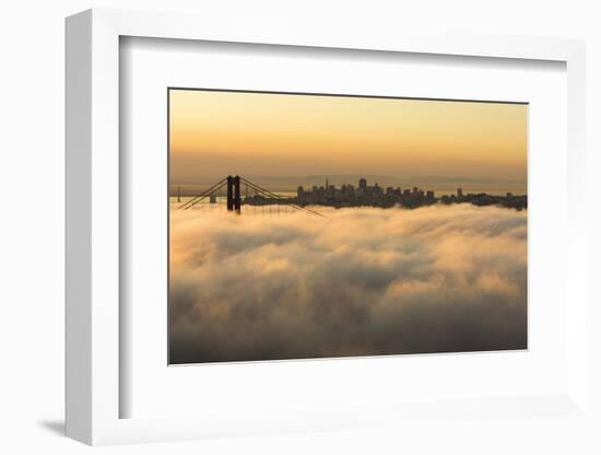 The Golden Gate Bridge in the Fog, California, San Francisco-Marco Isler-Framed Photographic Print