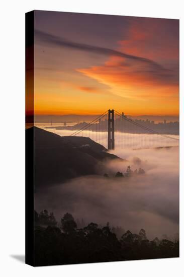 The Golden Gate Rapture, Sky Fire and Cool Fog, San Francisco, California-Vincent James-Stretched Canvas
