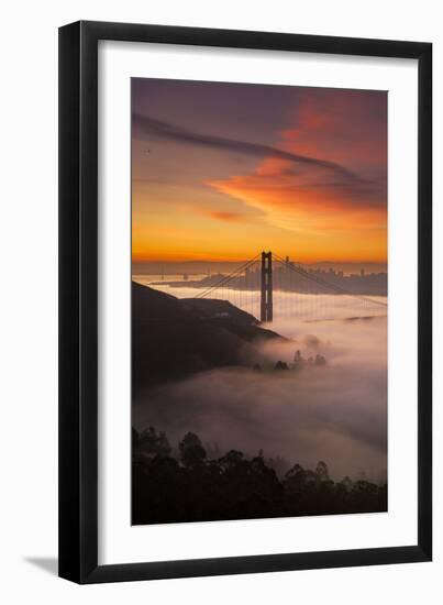 The Golden Gate Rapture, Sky Fire and Cool Fog, San Francisco, California-Vincent James-Framed Photographic Print