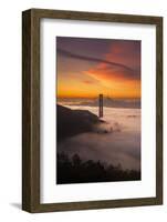 The Golden Gate Rapture, Sky Fire and Cool Fog, San Francisco, California-Vincent James-Framed Photographic Print