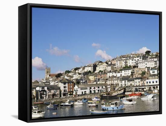 The Golden Hind and Other Boats in the Harbour, Brixham, Devon, England, United Kingdom-Raj Kamal-Framed Stretched Canvas