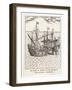 The Golden Hind and the Spanish Ship "Cacafuego" Have an Aggressive Encounter-null-Framed Art Print