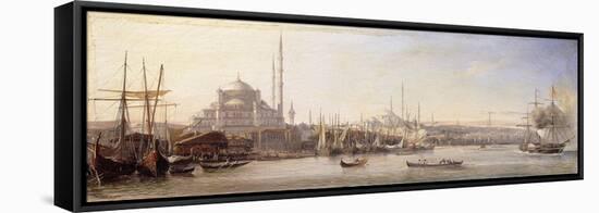 The Golden Horn with The Suleimaniye and The Faith Mosques, Constantinople-Antoine-Leon Morel-Fatio-Framed Stretched Canvas