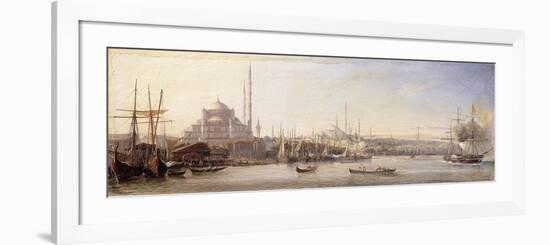The Golden Horn with The Suleimaniye and The Faith Mosques, Constantinople-Antoine-Leon Morel-Fatio-Framed Premium Giclee Print