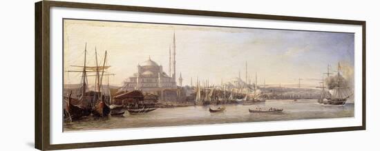 The Golden Horn with The Suleimaniye and The Faith Mosques, Constantinople-Antoine-Leon Morel-Fatio-Framed Premium Giclee Print