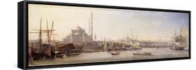 The Golden Horn with the Suleimaniye and the Faith Mosques, Constantinople-Antione Leon Morel-Fatio-Framed Stretched Canvas