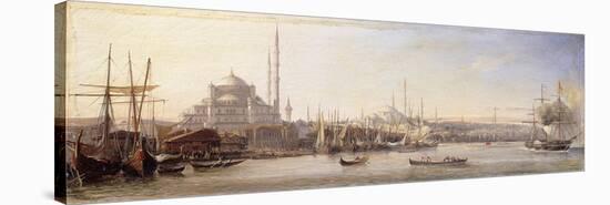 The Golden Horn with the Suleimaniye and the Faith Mosques, Constantinople-Antione Leon Morel-Fatio-Stretched Canvas