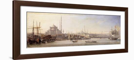 The Golden Horn with the Suleimaniye and the Faith Mosques, Constantinople-Antione Leon Morel-Fatio-Framed Giclee Print