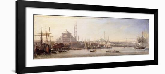 The Golden Horn with the Suleimaniye and the Faith Mosques, Constantinople-Antione Leon Morel-Fatio-Framed Giclee Print