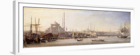 The Golden Horn with the Suleimaniye and the Faith Mosques, Constantinople-Antione Leon Morel-Fatio-Framed Premium Giclee Print