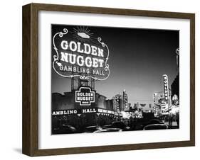 The Golden Nugget Gambling Hall Lighting Up Like a Candle-J. R. Eyerman-Framed Photographic Print