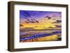 The golden setting sun reflects a gold glow on the beach at Pererenan Beach, Bali, Indonesia-Greg Johnston-Framed Photographic Print