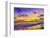 The golden setting sun reflects a gold glow on the beach at Pererenan Beach, Bali, Indonesia-Greg Johnston-Framed Photographic Print