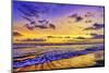 The golden setting sun reflects a gold glow on the beach at Pererenan Beach, Bali, Indonesia-Greg Johnston-Mounted Photographic Print