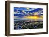 The golden setting sun reflects a gold glow on the beach at Pererenan Beach, Bali, Indonesia-Greg Johnston-Framed Photographic Print