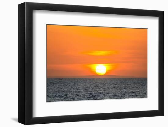 The golden setting sun reflects a gold glow on the beach at Pererenan Beach, Bali, Indonesia-Greg Johnston-Framed Photographic Print