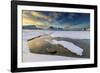 The Golden Sunrise Reflected in a Pool of the Clear Sea Where the Snow Has Melted-Roberto Moiola-Framed Photographic Print