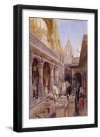 The Golden Temple, Benares, 1862 (Pencil and W/C, with Touches of White and Gum Arabic)-William 'Crimea' Simpson-Framed Giclee Print