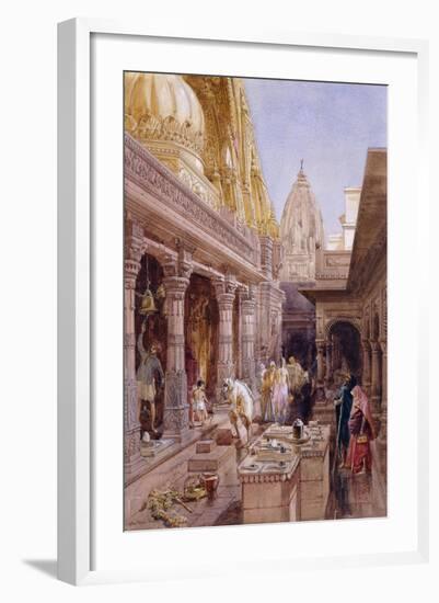 The Golden Temple, Benares, 1862 (Pencil and W/C, with Touches of White and Gum Arabic)-William 'Crimea' Simpson-Framed Giclee Print