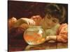 The Goldfish Bowl-Thomas Benjamin Kennington-Stretched Canvas