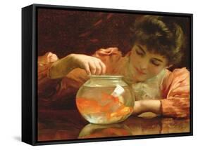 The Goldfish Bowl-Thomas Benjamin Kennington-Framed Stretched Canvas
