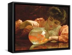 The Goldfish Bowl-Thomas Benjamin Kennington-Framed Stretched Canvas